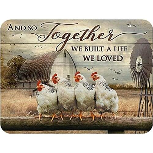 Funny We Love Chicken Tin Sign Farm House Kitchen Wall Decoration Metal Tin Sign Iron Painting 20x30cm