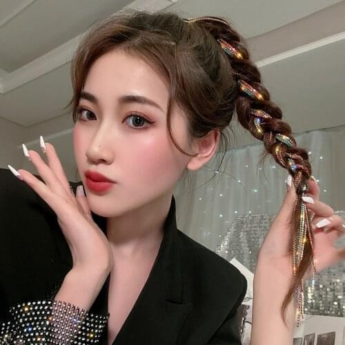 Summer Diamond Chain Fringe Invisible Hairpin High-quality Temperament Plate Hair with Pearl Rhinestone Headdress for women