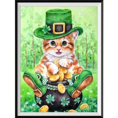 Animal Cut Cat DIY 11CT Cross Stitch Embroidery Kits Needlework Craft Set Cotton Thread Printed Canvas Home Dropshipping