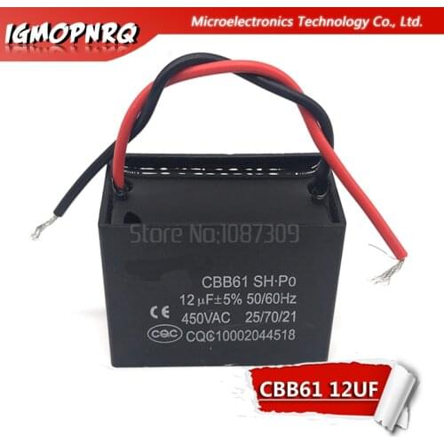 2pcs CBB61 12uf starting capacitance AC Fan Capacitor igmopnrq 450V CBB Motor Run Capacitor