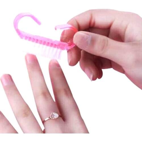 2Pcs Plastic Soft Remove Dust Angle Cleaner Nail Cleaning Brush Random Color For Nail Art plastic tool trumpet