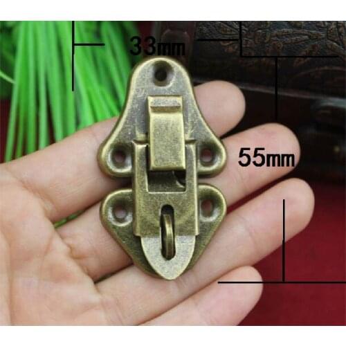 20Pcs 55 * 33 Antique Wooden Box Hasp Lock Buckle Gift Box Hanging Hardware Lock Buckle High Quality Buckle Buckle Black Box