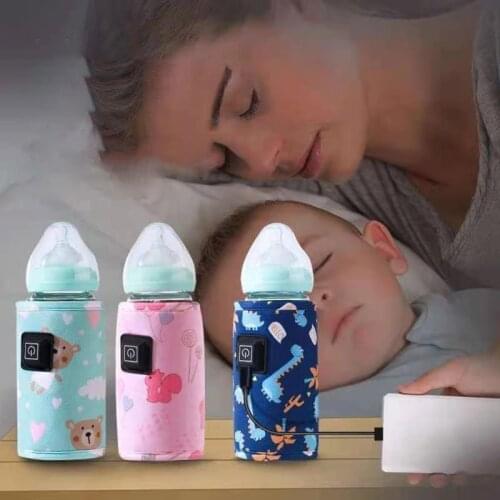 425F Portable USB Baby Bottle Warmer Travel Milk Warmer Infant Feeding Bottle Heated Cover Insulation Thermostat Food Heater