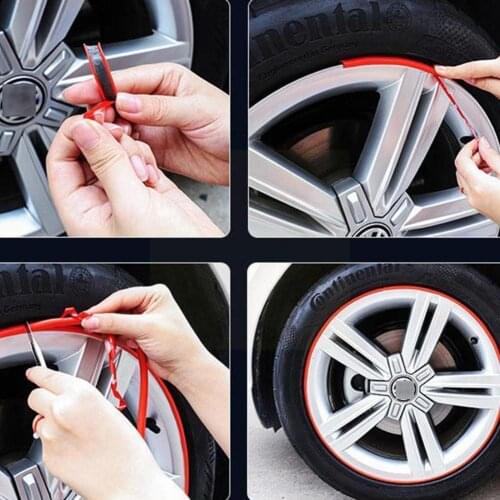 8m Automobile Hub Trim Decoration Anti-collision Strip Wheels Styling Changer Stickers Protector Wheel Guard Ring Edge D5I5