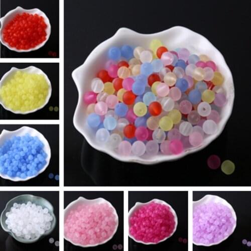 Acrylic Color Frosted Beads DIY Jewelry Accessories Furniture Curtain Fabric Decoration 8mm*50pcs