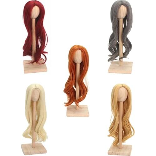 Adollya BJD Doll Accessories Fiber Curly Hair for Dolls Mid-Point Big Wave Roll Wigs for 1/3 1/4 1/6 Tresses for Dolls Wigs