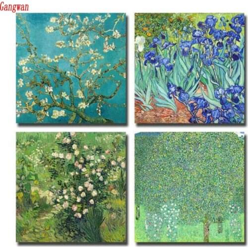 Diamond Embroidery Sale 5D DIY Diamond Painting Full Square round Lavender Mosaic Flowers Picture Of Rhinestone 4 pcs home decor