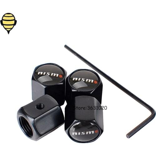 Car Styling Auto Wheels Sticker Tire Valve Stem Caps for Nismo logo for Nissan Qashqai Juke Tiida X-trail 350Z Rogue Murano 370z