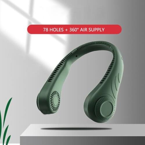 2021 Mini Bladeless Fan Neck Fan 4000 mAh USB Rechargeable Mute Sports 3-speed adjustable Portable Fans For Home Outdoor