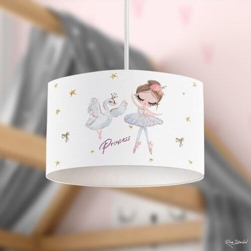 Glitter Ballerina and Swan Boy Printing Patterned Kids Baby Room Bedroom Light Pendant Lamp Chandelier