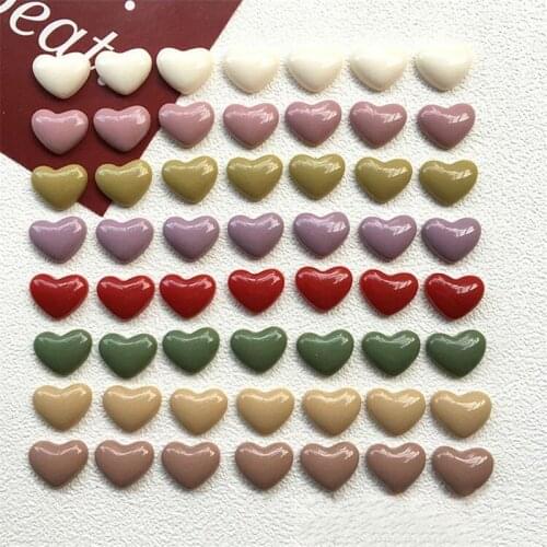 10PCS Chocolate Color Love Hear Acrylic Beads For Silicone Mold Filling DIY Handmade Jewelry Earring Making Accessory