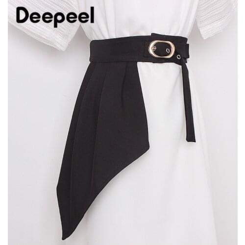 Deepeel 1PC New Ladies Silk Scarf Patchwork Cummerbunds Fashion Female Waist Corset Belts Elastic Decorative Accessories CB733
