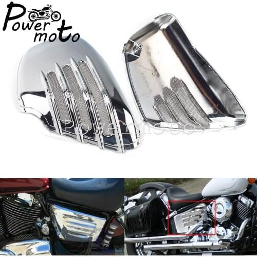 Motorcycle Parts Chrome ABS Plastic Side Fairing Battery Cover Protection For Yamaha 700 1000 Virago 1984-Up 750 1100 1986-Up