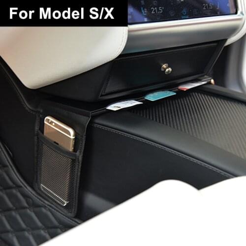 For Tesla Model S/X Central Control Armrest Box Saddle Card Holder Card Insert Artifact Storage Bag
