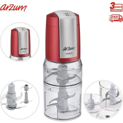 Arzum Duplex Twin Beam Chopper Electric Kitchen Appliances Automatic Double-Deck Stainless Steel Chopping Knives