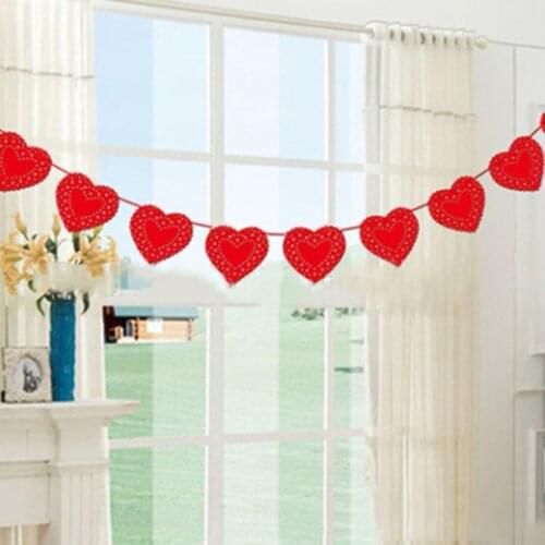 3 Meters Party Garland wedding Party Banner Bunting Red Heart Love Flag For Wedding decoration