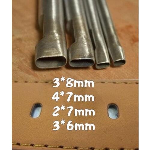 Junetree 4 Size Oval shape Hole Punch Cutter Belt Watch Band Gasket Hollow Leather Tool