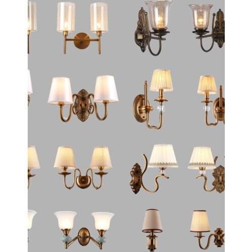 Classical Brass Wall Lamp Europe Style Antique Copper Finishing Lights Art Decorative Bedroom Foyer Home Fixture Dynasty