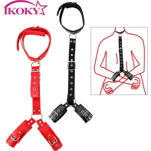 Sexy Bondage Handcuffs Erotic Sex Toys SM Products For Adult Toys Adjustable Neck Collar For Couples Woman Slave Sex Accessories