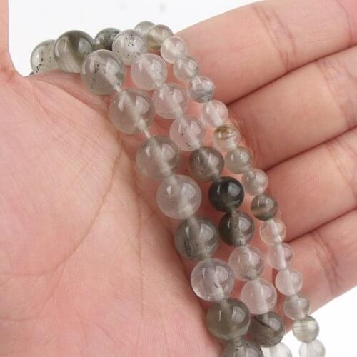 Natural Green Quartzs Crystal Loose Round Stone Beads for Jewelry Making DIY Bracelet Necklace 4-12mm