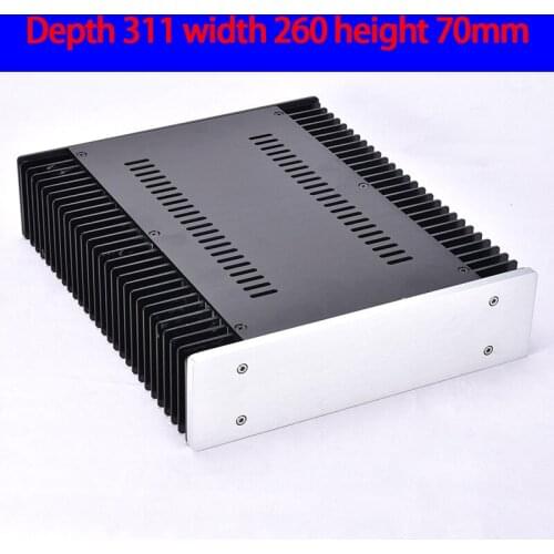 KYYSLB 2607 311*260*70mm Small Rear Stage Amplifier Aluminum Chassis Box House DIY with Cooling Holes Amplifier Case Shell