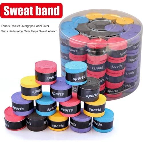 Badminton Wrap Tape 60 PCS Tennis Racket Overgrips Badminton Over Grips Sweat Absorbed Wraps Tapes Grips Sweatband