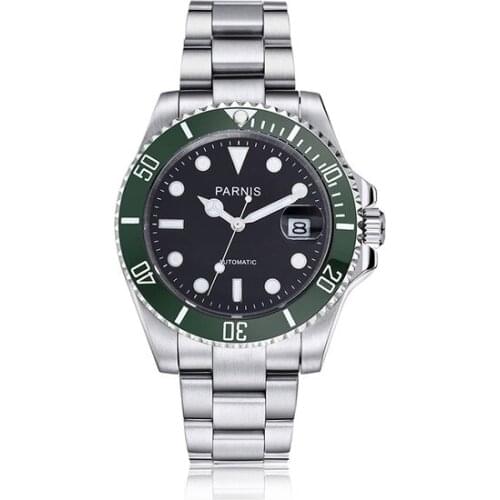 Parnis Business Seriers Luminous Mens Sapphire Glass Classic Retro Sport Auto Date Automatic Mechanical Self-wind Wrist Watches