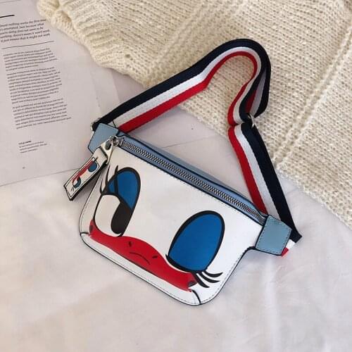 Disneys new cartoon Donald Duck cute female shoulder messenger bag fashion all-match waist bag chest bag handbag