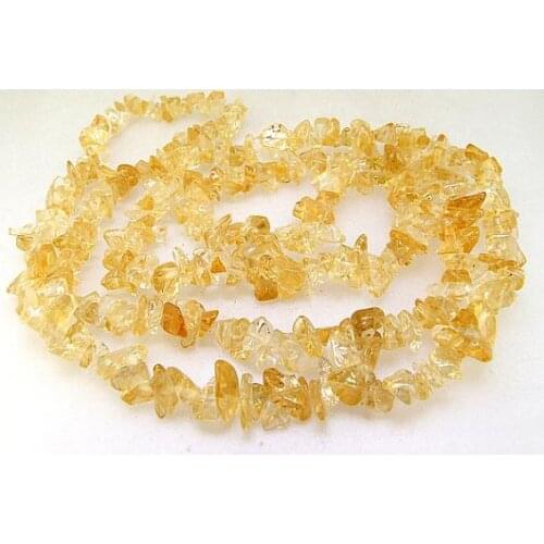 New Long Natural Citrine Chip Quartz Crystal Beads Gemstone Beads Stand 4mmx5mm34'' Full One Strand DIY Fine Jewelry