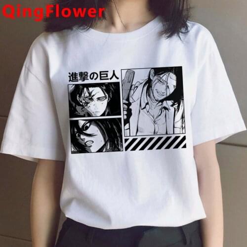 Attack on Titan Shingeki No Kyojin Titans Attack t-shirt female kawaii white t shirt couple t-shirt harajuku