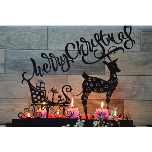 Pnr Decor Duble Quadruble Merry Chrıstmas Metal Candle Holder Candlestick