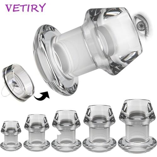 Hollow Butt Plug With Insert Butt Plug SM Enema Huge Anal Speculum Sex Toys for Women Men Gay Anus Dilator Tunnel Toy 5 Sizes