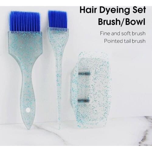 Professional Hair Dye Brush PP Crystal Hair Coloring Brush Bowl Hair Comb Barber Hair Dyeing Tool Salon Hair Styling Accessories