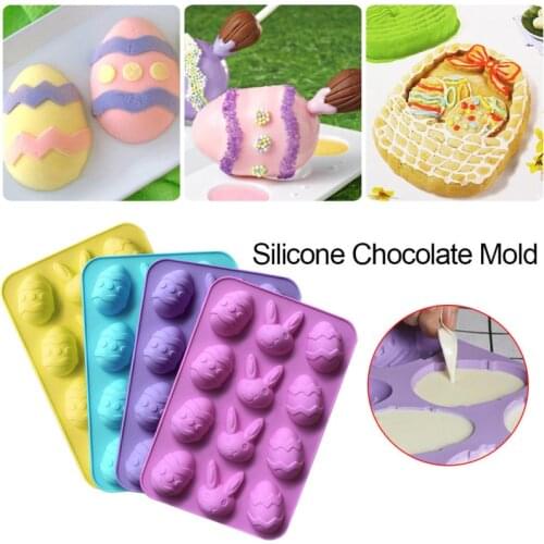 3D Easter Surprise Egg Rabbit Shape Chocolate Silicone Mold DIY Baking Tray Pastry Fondant Soap Cake Mould