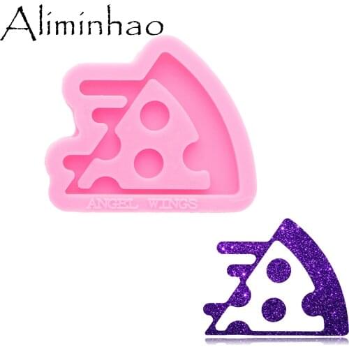 DY0878 Glossy Pizza shape Shaker Silicone Mold, Epoxy Resin Shaker Beads DIY Craft Jewelry Tool, Polymer Clay Mold