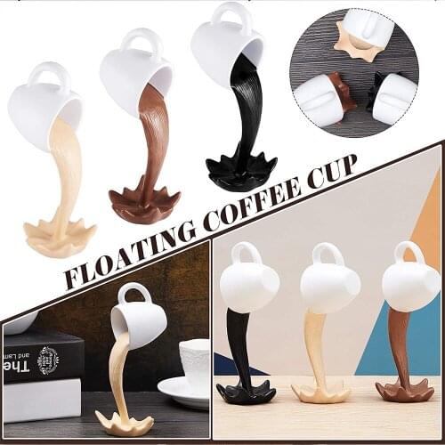 Sculpture Suspended Coffee Cup Magic Hanging 3D Three-dimensional Resin Decoration Decoration Kitchen Dining Table Home Crafts