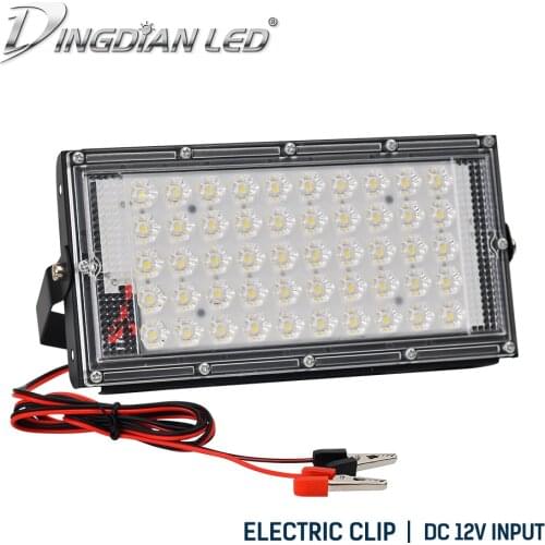 Crocodile Clip Led Flood Lights 50W DC12V LED Outdoor Lighting Spotlights Camping Lamp Industry Light Night Market Sporting Lamp
