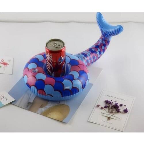 Thickening Inflatable Cup Holder Mermaid Drink holder Swimming ring Pool Float Bathing pool Toy Party Decoration Bar Coasters