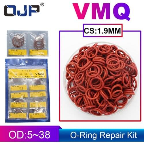 O-ring Seal Ring Red Silicone/VMQ thickness CS1.9mm multiple size repair kit combination Gasket Washer Silicon Rubber O ring
