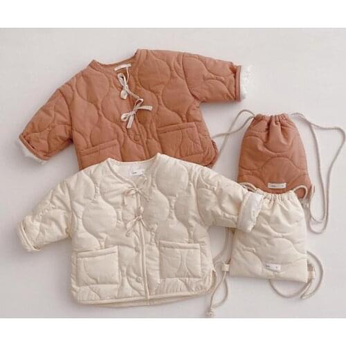 Boys Outerwear Coats Cotton Boy Thicken Baby Clothes For 9M-3T Fashion Warm Winter Children Girls Coat With Backpack Kids Jacket