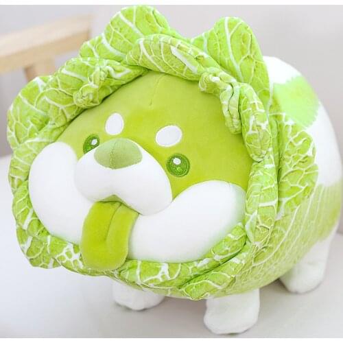 22-55cm Japanese Kawaii Vegetable Dog Plush Toys Creative Cabbage Shiba Inu Cute Pillow Stuffed Animal Sofa Cushion Baby Gifts