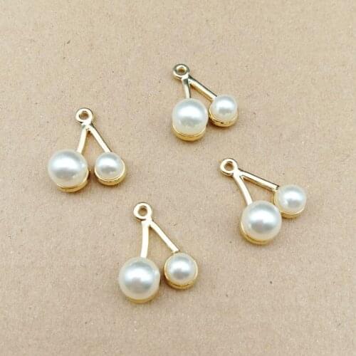10pcs 16x20mm pearl cherry charm for jewelry making earring pendant bracelet necklace charm diy finding
