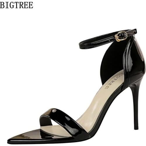 Mary Jane Sandals Women 2021 Luxury Brand Ladies Shoes and Sandals Pumps Women Shoes High Heels Sandals Women Patent Leather