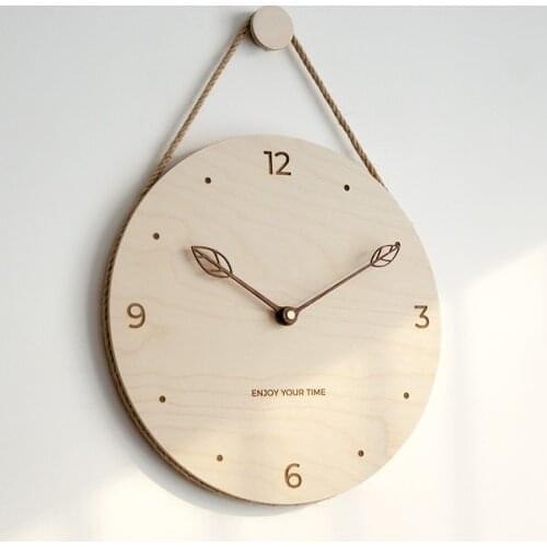 12 Inch Nordic Wooden Pendant Wall Clock for Living Room Creative Kitchen Hanging Clocks Wall Watch Home Furnishing Decoration