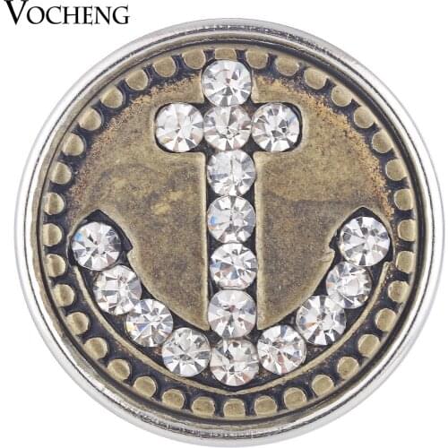 18mm Vocheng Ginger Snap Anchor with Stones Antique Bronze Button Charms Vn-1752