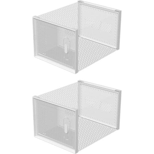 2pcs Shoe Boxes Clear Plastic Stackable Shoe Box Storage Containers Thickened Organizer Case for Organizing Sneaker Boot