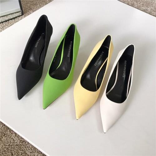 2020 Spring Women Pumps New Style Fashion Pointed Toe High Heels Pumps Elegant Thin Heeled Party Pumps Office Shoes Woman