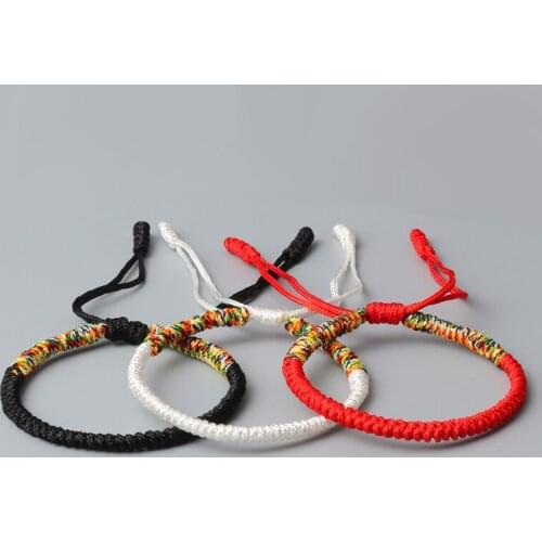 3PCS Multi Color Tibetan Buddhist Bracelet For Women Men Good Lucky Charm Handmade Knots Rope Bracelets & Bangles Gifts Friends