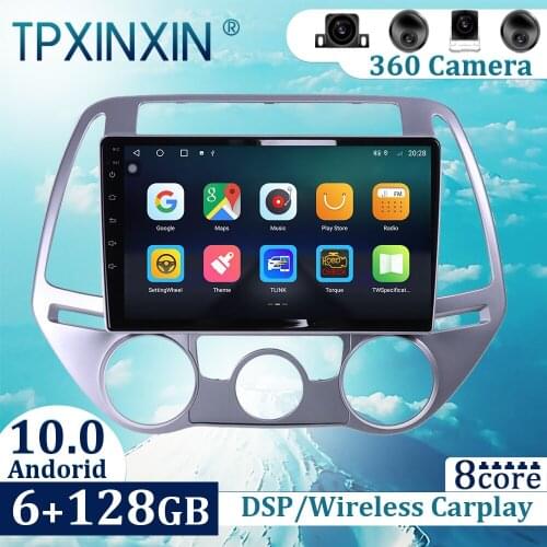 6+128GB For Hyundai I20 2008-2014 Android 10 Carplay Radio Player Car GPS Navigation Head Unit Car Radio with Screen