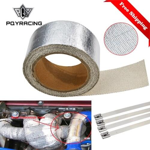 Free Shipping Car Aluminum Reinforced Tape Heat Shield Resistant Wrap For All Intake pipe / Suction Kit WITH 4PCS TIES 1611
